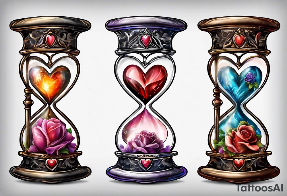 Heart hourglass tattoo idea