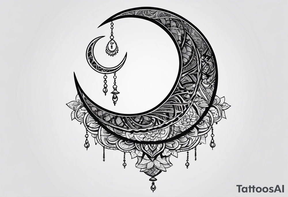 crescent moon, simple tattoo idea