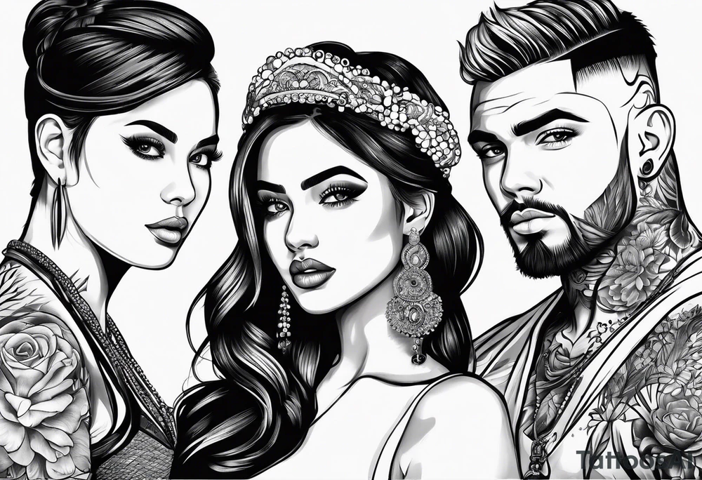 3 girls and one boy tattoo idea