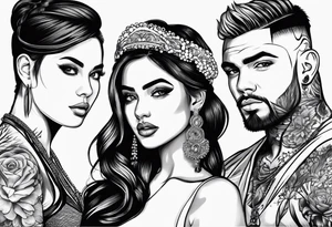 3 girls and one boy tattoo idea
