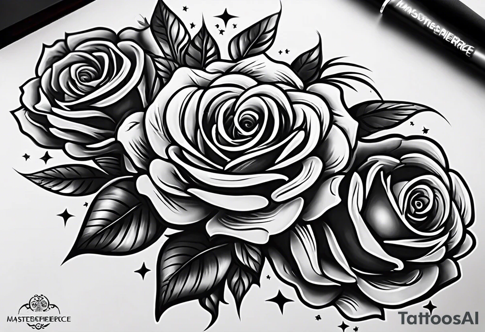 I would like stars rose across in the middle of the cross it should say no you’re worth I would like My dad’s birthday 1996 30th of August tattoo idea