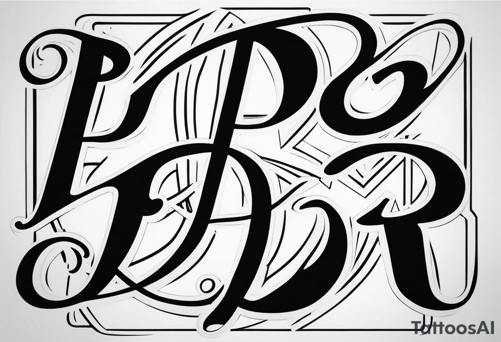letters  P and I interwoven tattoo art script tattoo idea