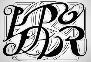 letters  P and I interwoven tattoo art script tattoo idea