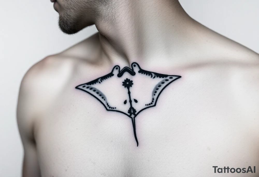 Diving, traveling around the world. Manta ray, tattoo idea