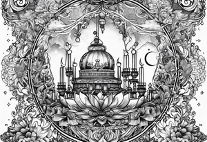 Moon chandelier tattoo idea