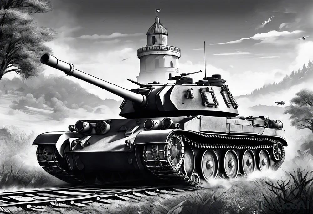 Battlefield scenery buildings tattoo idea