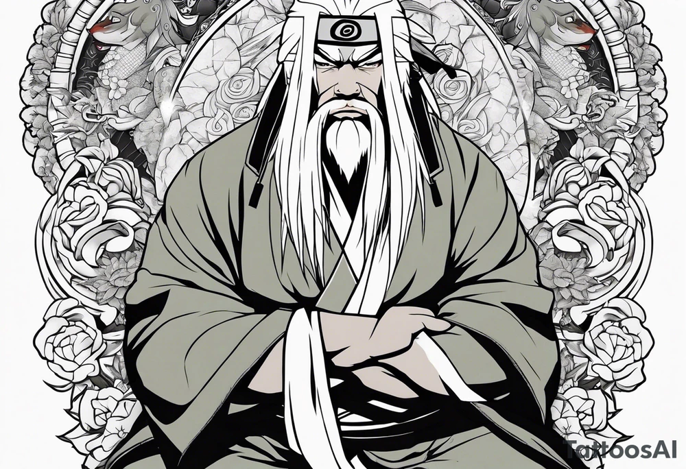 Jiraiya in Sage mode from the anime naruto tattoo idea