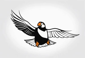 a flying puffin with black wings
 -  forarm Tattoo tattoo idea