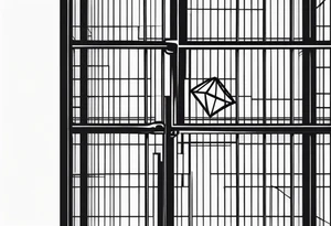 a diamond locked behind prison bars - minimal tattoo idea