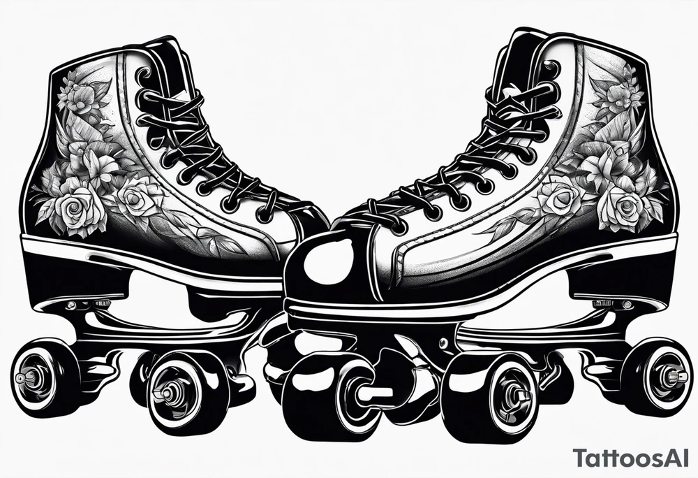 Pair of rollerskates tattoo idea
