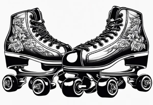 Pair of rollerskates tattoo idea