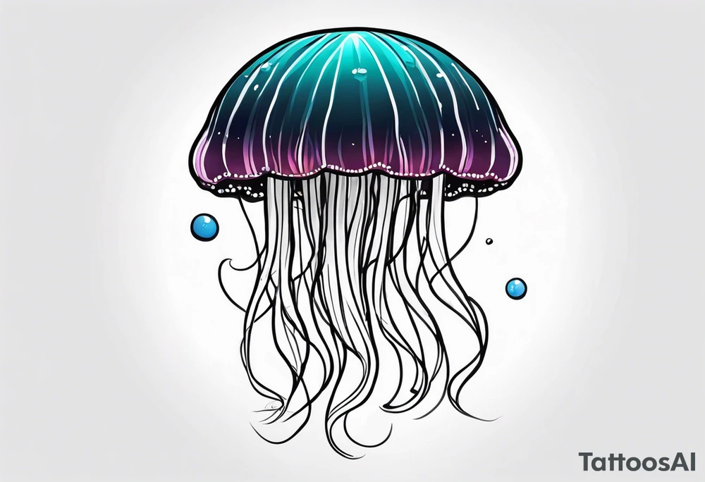 jellyfish with a small head and really long tentacles tattoo idea