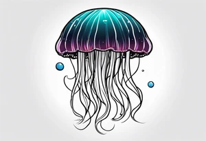 jellyfish with a small head and really long tentacles tattoo idea