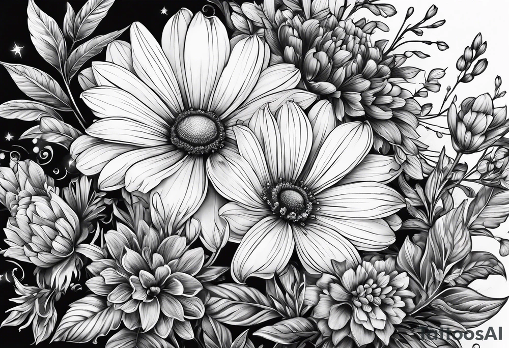 wildflower,half sleeve tattoo idea