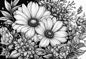 wildflower,half sleeve tattoo idea