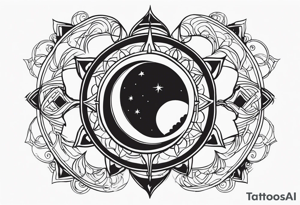With all my heart and all my soul to the end of the universe To infinity and beyond sun and moon tattoo idea