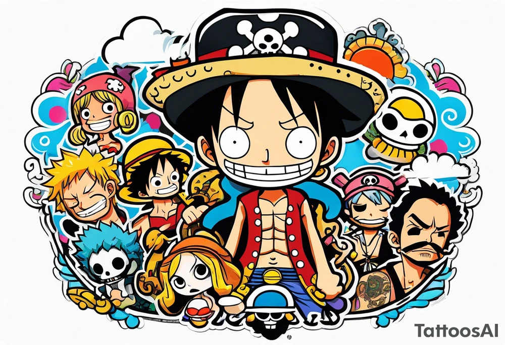 One piece tattoo idea
