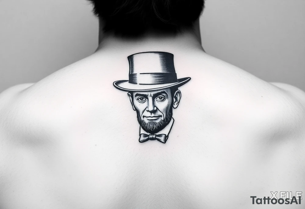 X files never again combined with a Lincoln top hat tattoo idea