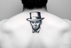 X files never again combined with a Lincoln top hat tattoo idea