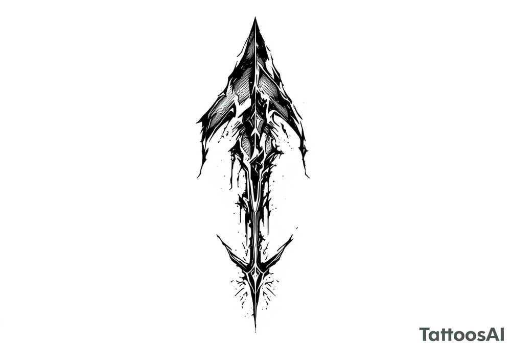 one  arrow  that look down tattoo idea