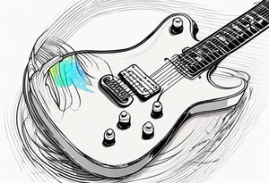 electric guitar with waveform tattoo idea