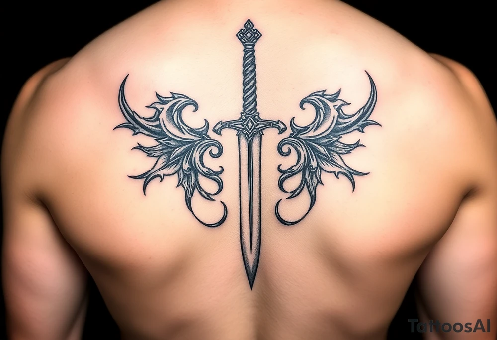 Arabian gothic style tattoo with a sword tattoo idea