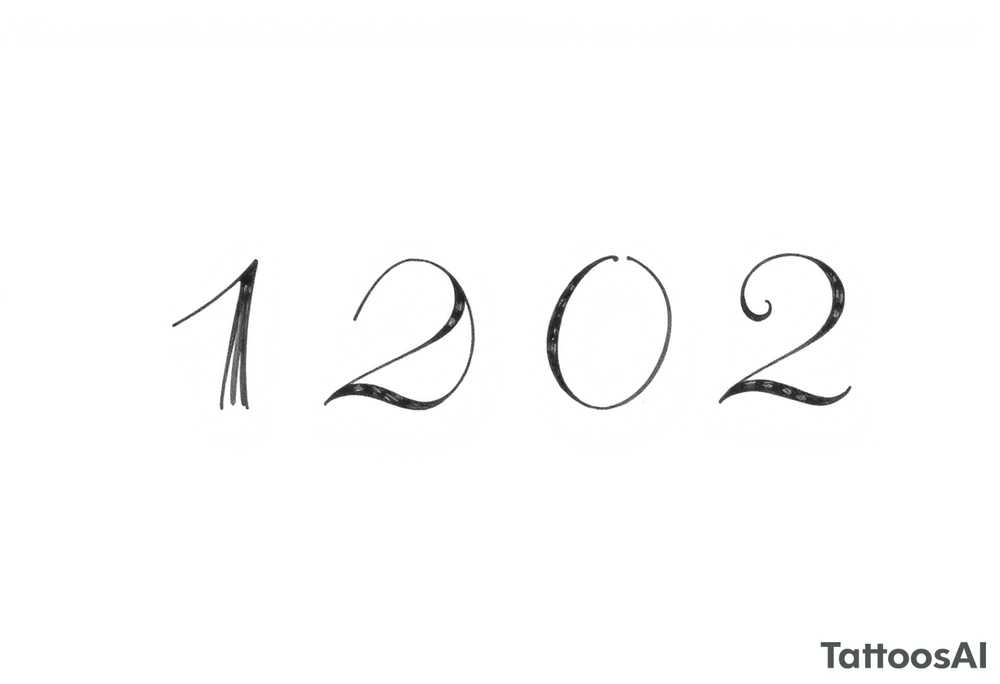 Fine line minimalist that blends in and disguises “1202” that’s already tattooed. The images cannot look like numbers. The tattoo ideas need to completely hide that these are numbers tattoo idea