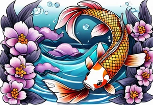 Lavender koi tattoo idea
