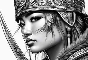 Ilocano warrior pretty face sword arrows alibaba tattoo idea