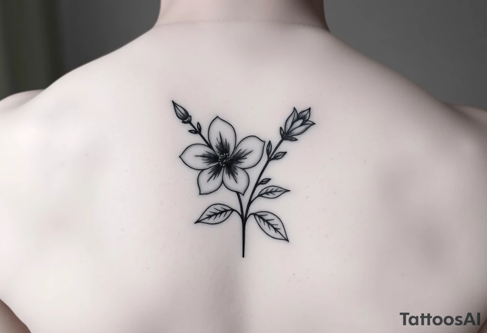 Two simple flowers together leafs on outside tattoo idea