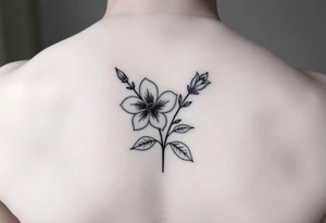 Two simple flowers together leafs on outside tattoo idea