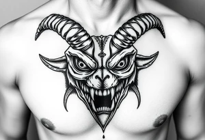 Scary teeth alien eyes 
Goat horns tattoo idea