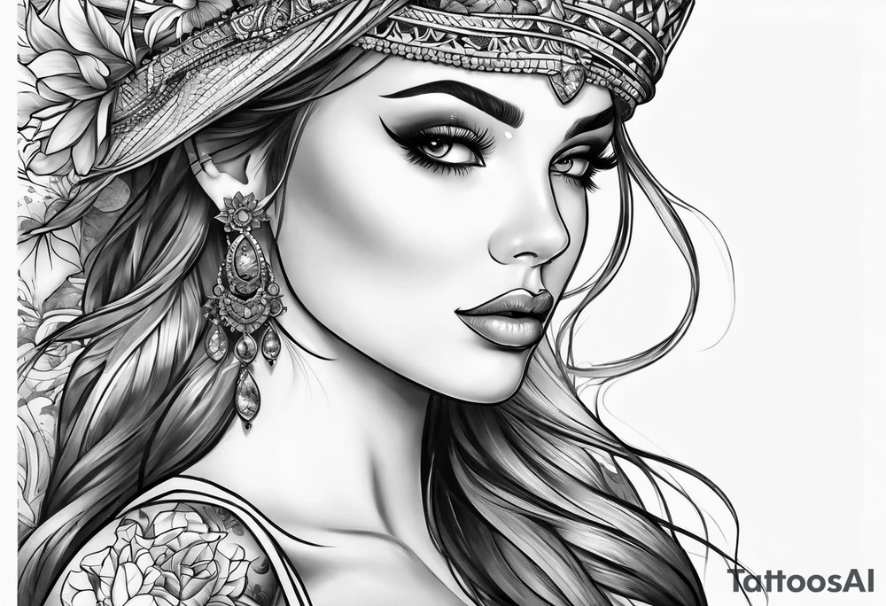 girl in underwear tattoo idea