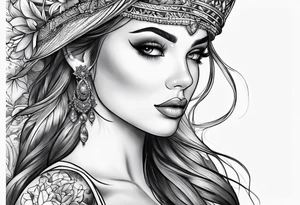 girl in underwear tattoo idea