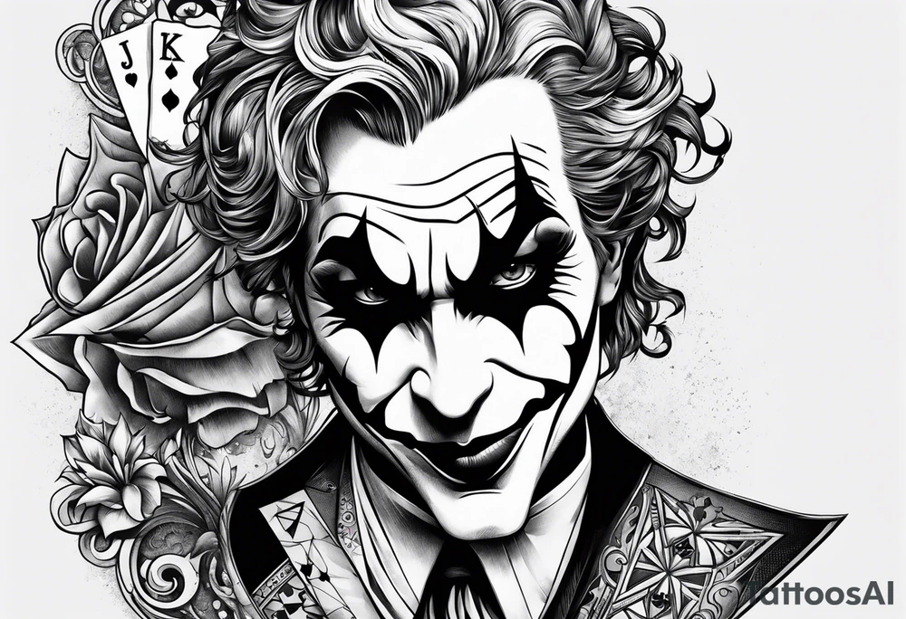 joker playing card neck tattoo tattoo idea