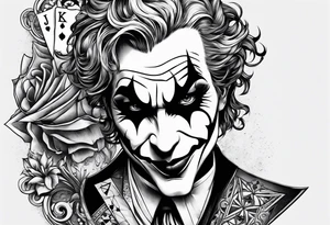 joker playing card neck tattoo tattoo idea