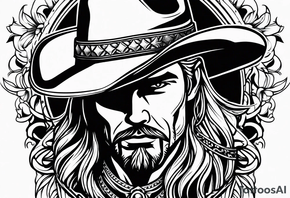 cowboy star tattoo idea