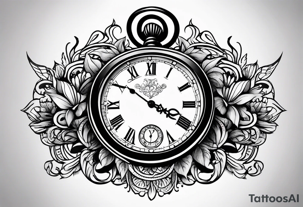 simple 
pocket watch tattoo drawing for men tattoo idea