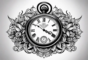simple 
pocket watch tattoo drawing for men tattoo idea