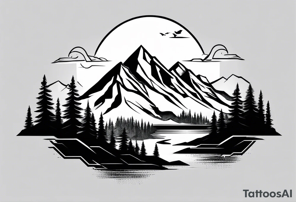 Mountain range silhouette tattoo idea