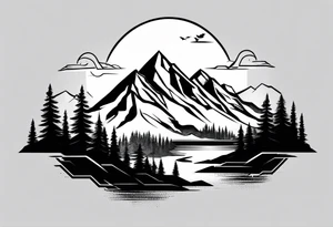 Mountain range silhouette tattoo idea
