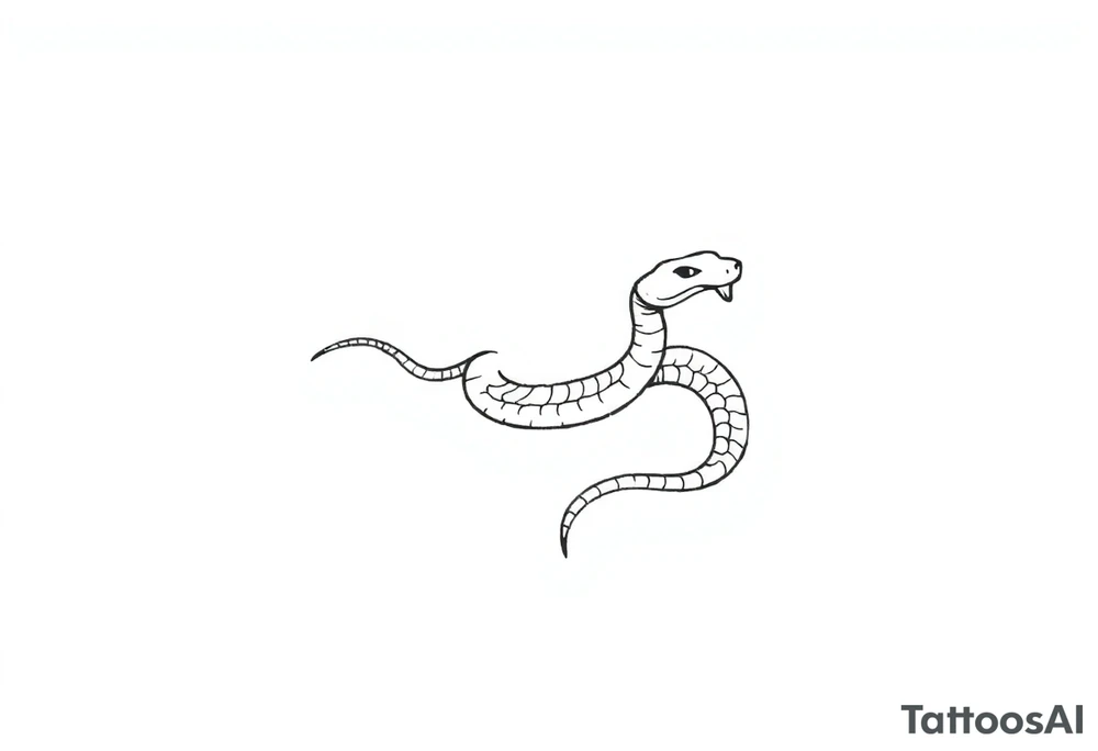 Create a simple minimalist snake tattoo that’s feminine and fine line tattoo idea