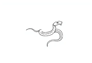 Create a simple minimalist snake tattoo that’s feminine and fine line tattoo idea