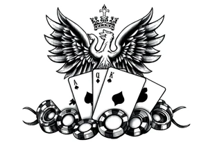 Poland symbol and poker cards Add casino money to it. tattoo idea