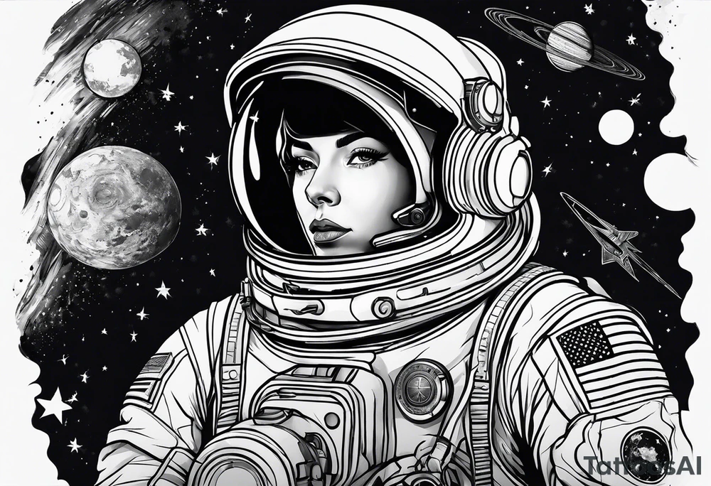 astronaut tattoo idea