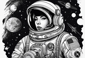 astronaut tattoo idea