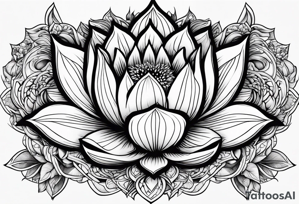 Moon flower lotos tattoo idea