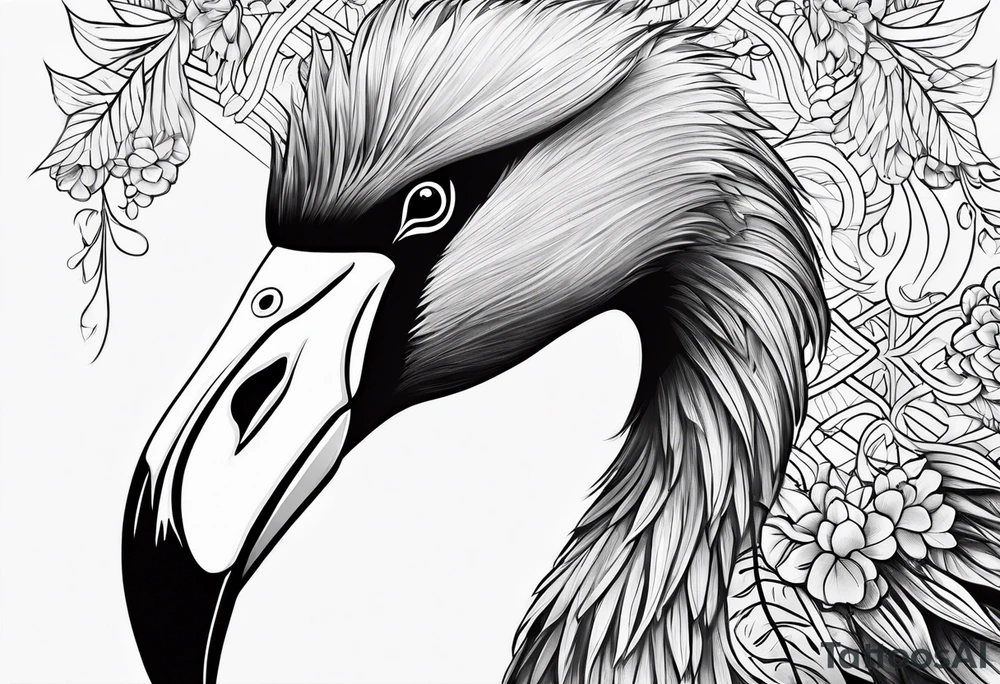 flamingo simple tattoo idea