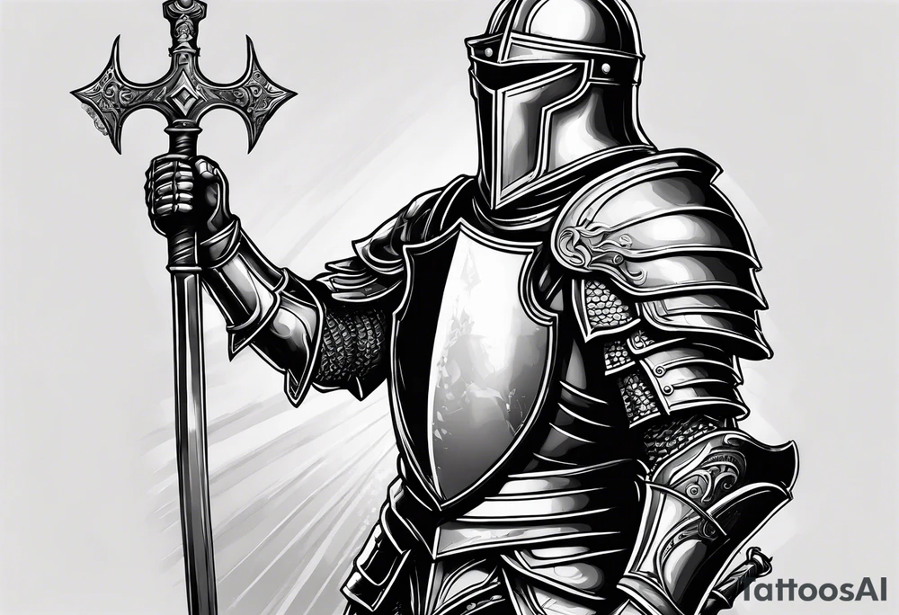 knight in heavy armor tattoo idea