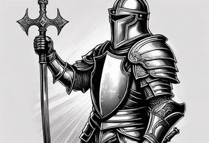 knight in heavy armor tattoo idea